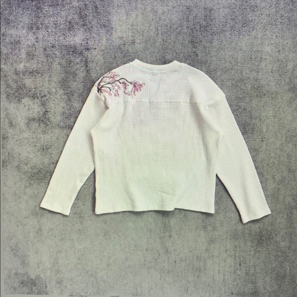 Floral Embroidered White Top
